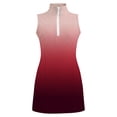thumbnail image 5 of CAIVO Child Girls Athletic Dress Summer Fashion Gradient Sleeveless Zipper Stand Collar Kids Mini Tennis Shift Dresses For Sportswear, 5 of 5