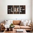 thumbnail image 2 of Elephant Stock Lake Direction Wall Sign Wall Art - Horizontal Multi Panel Canvas - Living Room Wall Decor - Wall Signs Multi Panel - Brown And Black Decor - 56" x 27", 2 of 8