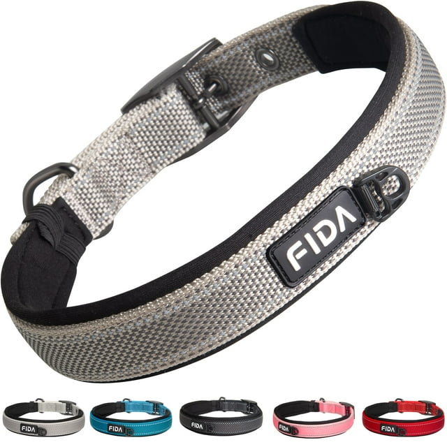 Collar para perros Fida Heavy Duty, acolchado de neopreno, para razas medianas