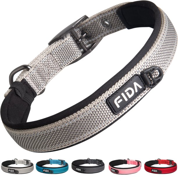 Collar para perros Fida Heavy Duty, acolchado de neopreno, para razas medianas