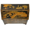 thumbnail image 6 of Oriental Furniture Black Lacquer Secretary Desk - Ching Ming, 6 of 7