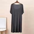 thumbnail image 7 of APEXFWDT Women's Modal Square Neck Nightgown Short Sleeve Pleated Sleep Dress Casual Loose Soft Loungewear,L,Gray, 7 of 7