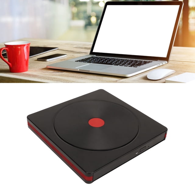 External DVD Drive, Plug and Play Ultra Thin Compact External Drive High Speed Accurate Reading Multifunctional for CD