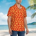 thumbnail image 5 of Xecao A Big Hot Dog print Hawaiian shirt - a stylish short-sleeve button-down for men, perfect for casual beach and tropical outings., 5 of 9