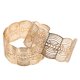 thumbnail image 1 of KALLORY 1Par Brazalete De Encaje Metálico Dorado Abierto Para Mujer Con Hueco, 1 of 6