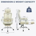 thumbnail image 2 of Chaise de Bureau Ergonomique avec Roues, Chaise de Bureau en Maille à Dossier Haut avec Rotation à 360°, Hauteur Réglable Chaise de Jeu Confortable pour de Longues Heures, 2 of 7