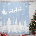 thumbnail image 3 of Light Blue Snowflake Christmas Shower Curtains for Bathroom, Xmas Tree Santa Elk Winter Waterproof Fabric Shower Curtain, Decorative Bathroom Curtain for Bathtub, 72"x84", No Hooks Included, 3 of 9