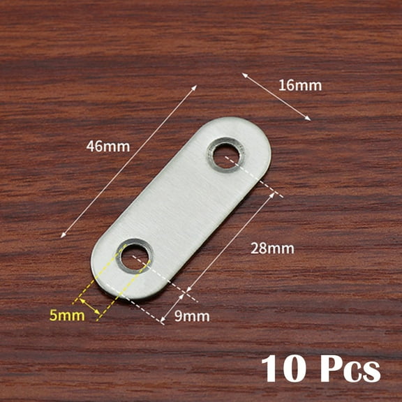 10 Pcs Stainless Steel Straight Repair Flat Straight Fixing Straight Brackets 37X16Mm