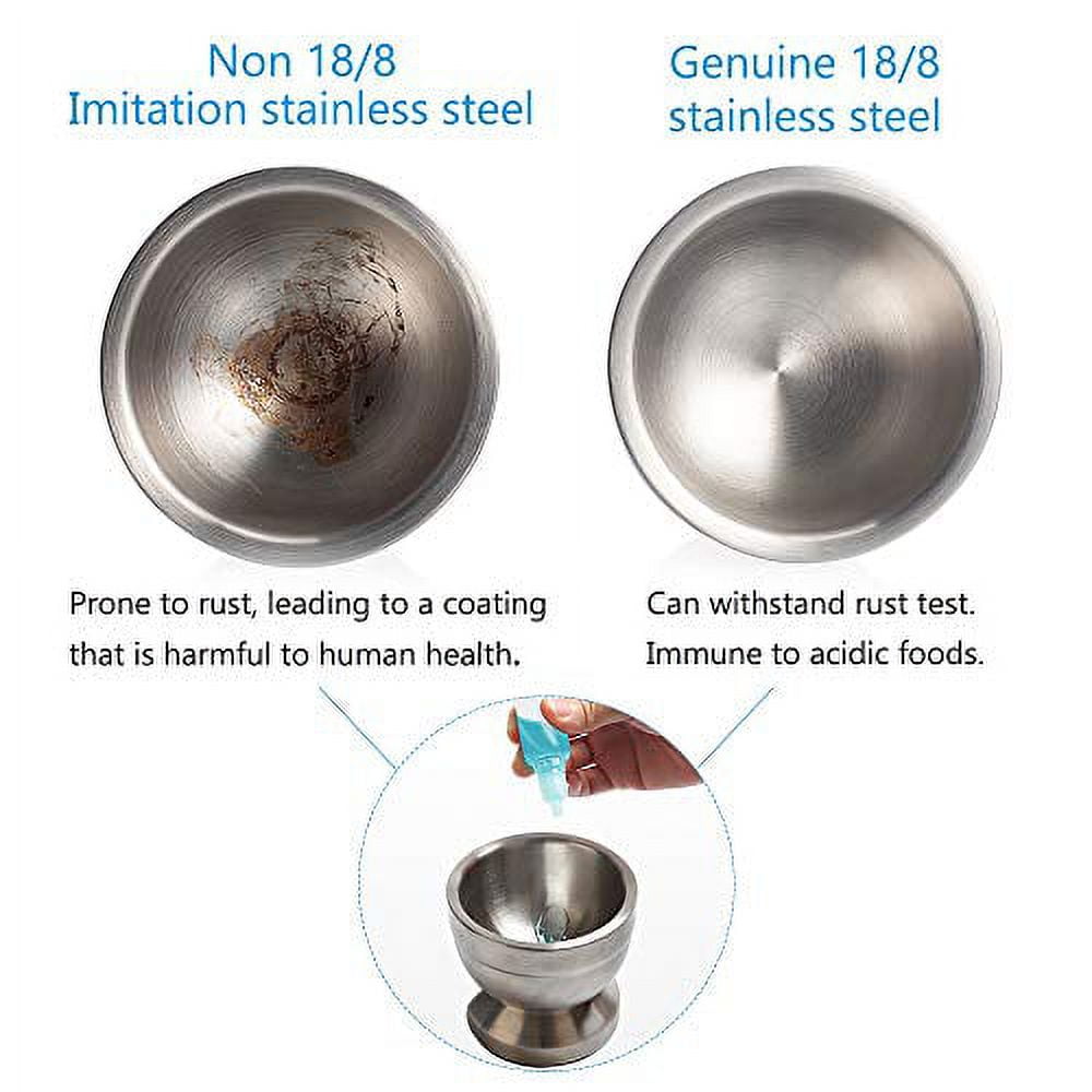 Lxmxgk 18/8 Stainless Steel Mortar and Pestle, Rock Crusher Mortar