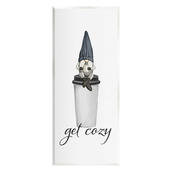 Get Cozy Sipping Coffee Gnome Fairy Tales & Fantasy Graphic Art Unframed Art Print Wall Art