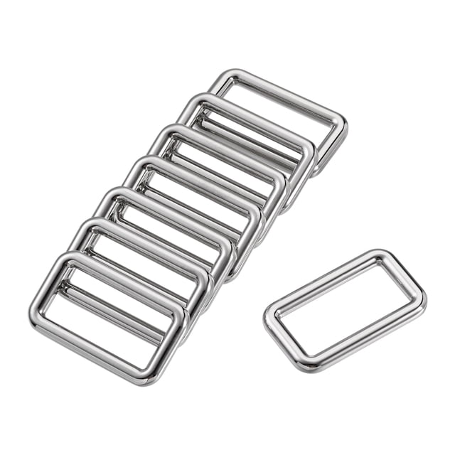 Unique Bargains 31x15mm Rectangle Buckles Zinc Alloy Silver Tone 8Pack