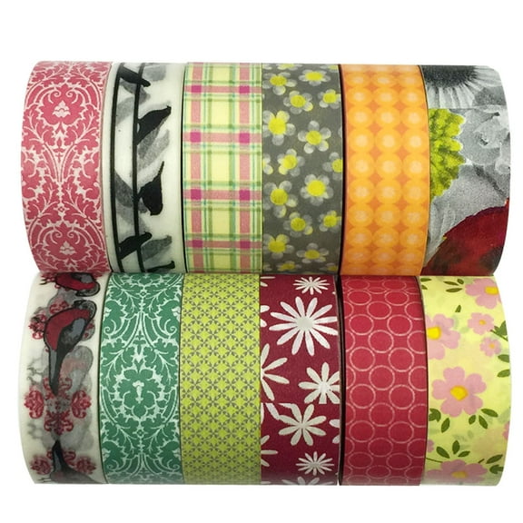 Wrapables Washi Tapes Decorative Masking Tapes, Set of 12, ADSET11