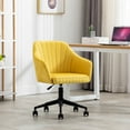 thumbnail image 2 of CAROCC Home Office chair with Middle back Modern Design velvet chair with arms, 2 of 9