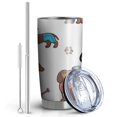 thumbnail image 2 of 20 Oz Dachshund Footprint Bone Coffee Tumbler Double Wall Insulated Stainless Steel Water Bottle | Metal Reusable Thermoses Flask with Cup Cap | Leak & Sweat Proof with Anti-Dust Lid, 2 of 7