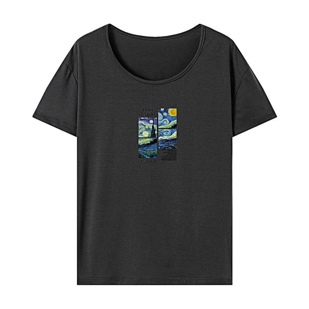 Camiseta para mujer de verano, ropa de disfraz, cuello redondo, camiseta para senderismo y caminar XL