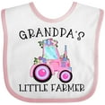 thumbnail image 3 of Inktastic Grandpa's Little Farmer- Pink Tractor and Flowers Boys or Girls Baby Bib, 3 of 4