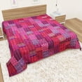 thumbnail image 2 of Patchwork Silk Kantha Quilt Bedcover Silk Patola Quilt Throw Blanket, 2 of 4