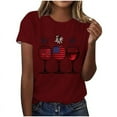 thumbnail image 5 of QUNYINEY Crew Neck Womens T Shirts Short Sleeve Independence Day Casual Tops Loose Summer Pullover Tops for Women, 5 of 5