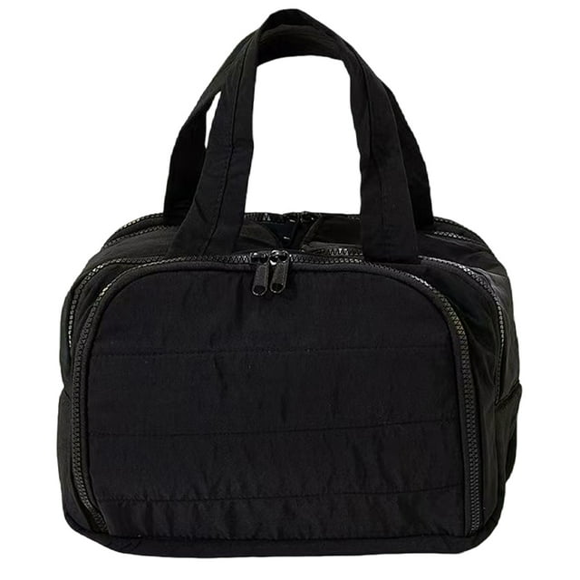 Naiovety Bolsa de maquillaje de gran capacidad y bien organizada que evita confusiones con 4 compartimentos. Almacenamiento y organización del hogar negro