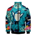 thumbnail image 3 of Chaqueta con estampado de sublimación 3D divertido, patrón personalizado, flores, animales marinos, suéter de cuello alto para hombres y mujeres, ropa, 3 of 4