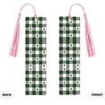 thumbnail image 2 of Kdxio Green White Lumberjack Plaid Print Metal Tassel Bookmarks,Perfect Gift for Art Lovers and Bookworms Metal Bookmarks for Women, 2 of 8