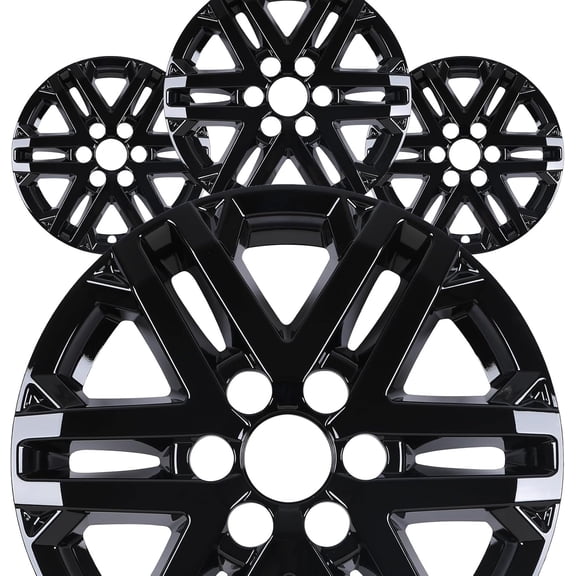 4 PCS 18 inch Alloy Wheel Rims Cover for 2022-2026 Toyota Tundra SR5 Model Snap-On Black Lacquer ABS PC Material 18 inch Hubcaps(4 Pack)