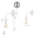 thumbnail image 5 of Novogratz x Globe Walter 1-Light Matte White Plug-in or Hardwire Wall Sconce, 51489, 5 of 8