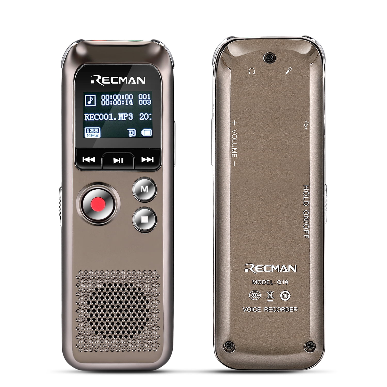 Digital Voice Recorder With Playback Rechargeable Voice Activated 