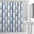 thumbnail image 4 of Anchor Line Fabric Shower Curtain Blue Washable Shower Curtains for Bathroom, Waterproof Bath Curtain with Hooks Home Decor 72x72in, 4 of 8