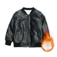 thumbnail image 2 of EnJoCho Boys Children Trendy Stand Collar PU Leather Fa𝗎x Leather Motorcycle Jacket Spring Moto Coat Zipper Outerwear Kids Biker Style Jacket Spring Wear, 2 of 4