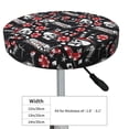 thumbnail image 4 of Fotbe Vintage Skull Casino Stool Covers Round,Waterproof Round Bar Stool Covers Bar Chair Covers Washable Stool Cushion Slipcover for 12-14 Inch Chair-12 inch, 4 of 7