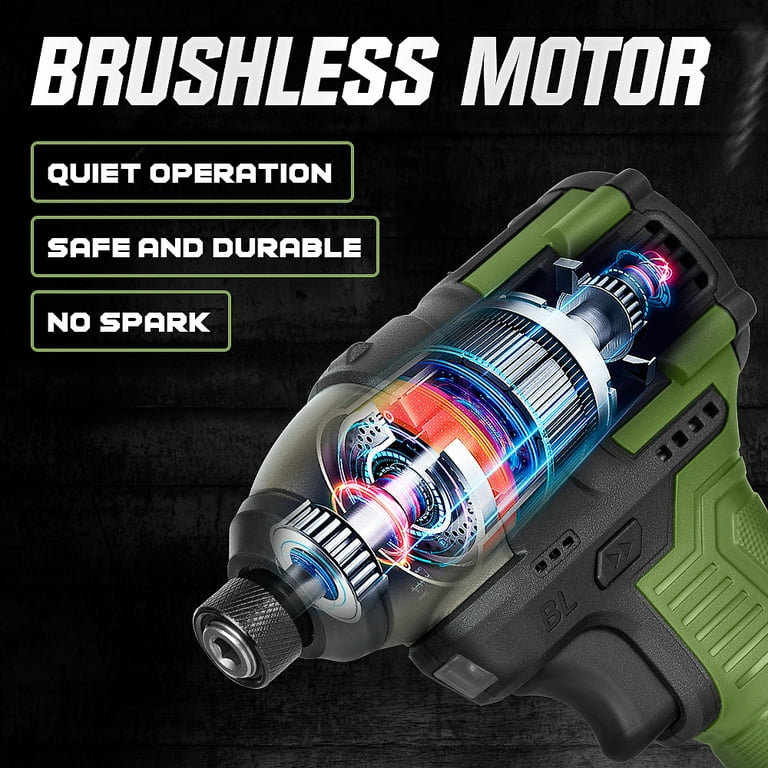 17V Impact Driver Kit Electric Drill and Wrench In One Equipped with Two Batteries and Chargers LED Work Light Suitable for Punching Holes and