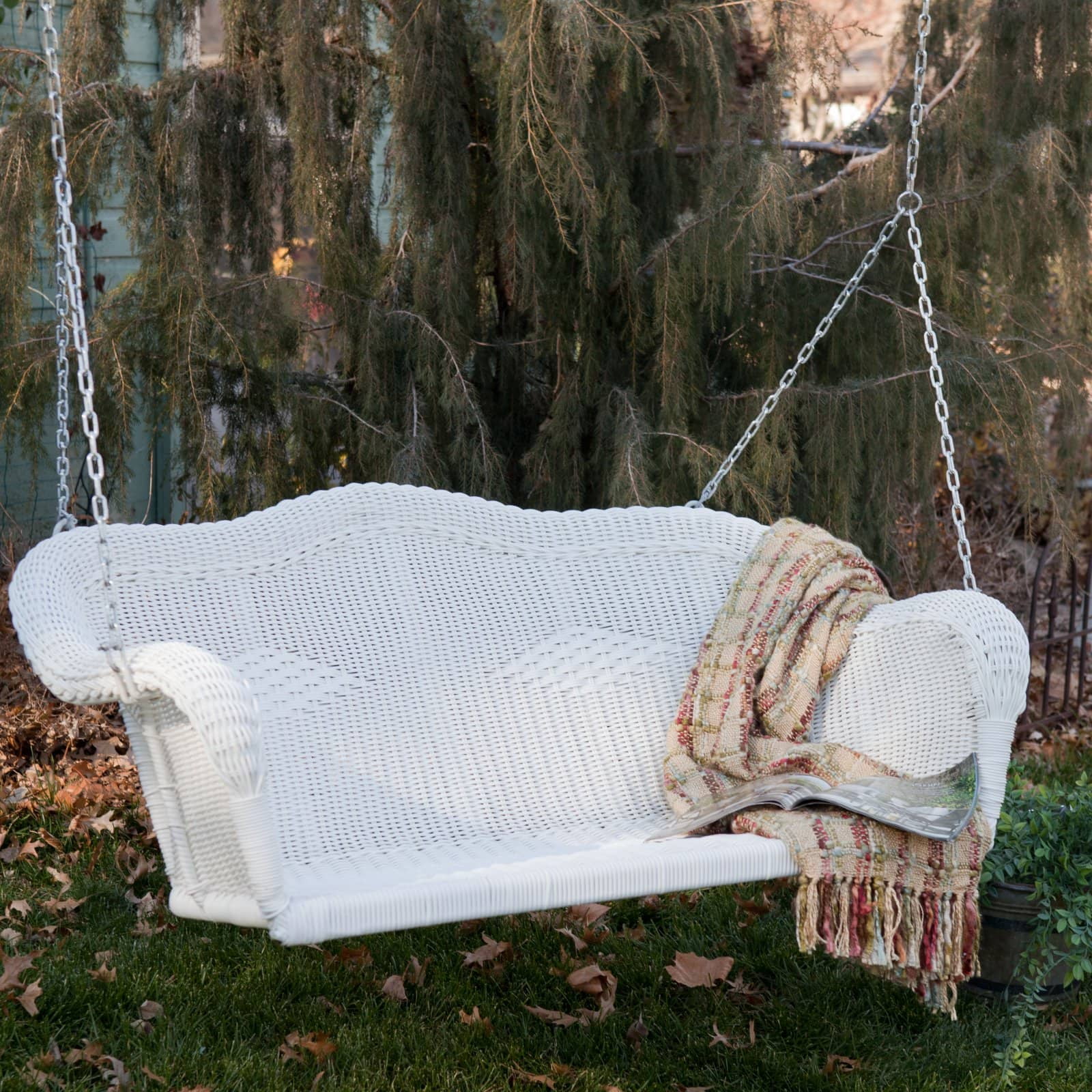 White resin porch swing hotsell