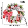 thumbnail image 3 of 16 Inch Real Touch Christmas Cedar Wreath Artificial Cedar Wreaths for Front Door Winter Faux Green Fake Pine Cypress Wreath with Red Bow for Window Outdoor Indoor Wall, 3 of 9