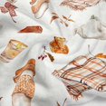 thumbnail image 6 of Fall Throw Blanket, Pumpkin Spice Autumn Fall Throws Blankets, Leaves and Berries Thanksgiving Day Blanket for Living Room Couch Bed Chair Dorm, 50"x60", Brown, 6 of 7