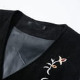 thumbnail image 5 of Men's Embroidery Suede Suit Vest - Vintage Button Up V Neck Sleeveless Wedding Prom Waistcoat, 5 of 7