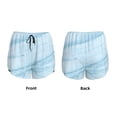 thumbnail image 3 of Cauagu Light Blue Marble Print Women's 2 in 1 Running Shorts Athletic Workout Gym Yoga Shorts Running Shorts for Women-Large, 3 of 7