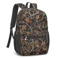 thumbnail image 2 of Camo and Leaf Black Pattern 17" School Backpacks for Teens,Waterproof Oxford Fabric,S-Shape Padded Straps for School,Travel,Hiking,Camping, 2 of 6