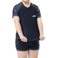 thumbnail image 4 of YUEHUA Toddler Kid Boys Plus Size Rash Guard Set for Kids Boys 2 Piece Short Sleeve Swim Shirts with Trunks Quick Dry Bathing Suits Swim Set, Size 190, 4 of 9