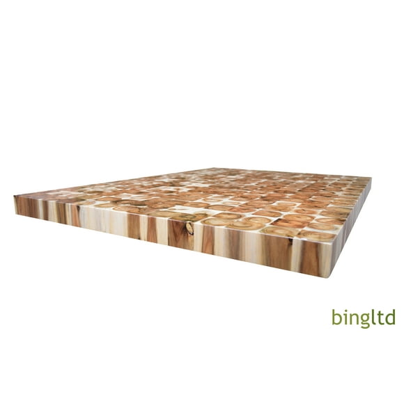 BingLTD - 42" L x 30" W Rectangular Acacia Butcher Block Standard Countertop with End Grain (EG4230-AC-CC)