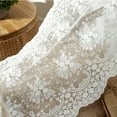 thumbnail image 2 of Vintage White Lace Table Runner Exquisite Lace Fabric Overlay with Rose Embroidered Floral Table Runners Perfect for Rustic Chic Wedding Reception Table Decoration Boho Party Decor 14 x, 2 of 5