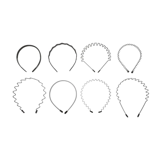 FELTECHELECTR 8 diademas onduladas creativas para hombre, diadema de resorte de metal a la moda, accesorios para el cabello para hombre.