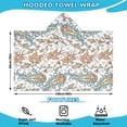 thumbnail image 2 of White Pioneer Flower and Paisley Pattern Hooded Bath Towel，60"x35" for Ages 3 To 12 Kids, Quick Dry Lightweight Soft Microfiber Hood Beach Towel Cover Up for Kids, 2 of 7