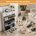thumbnail image 3 of Yeshouse Shoe Storage Cabinet with 3 Flip Drawers and 2 Drawers, Hidden Wood Shoe Cabinet for Entryway, Freestanding Shoes Organizer Cabinet, Narrow Shoe Rack, White, 3 of 8