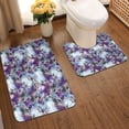 thumbnail image 2 of Yiaed Purple Marble Texture Print Bathroom Mat Set 2 Pieces Mat Anti-Skid Pad Ultra Soft and Absorbent Bathroom Bath Mat Contour Bath Rugs for Toilet Base, 2 of 6