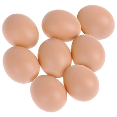 8PCS Fake Chicken Eggs for Nesting Box, Plastic Egg Laying Aid for Poultry Coop Farm Training & Decorative Use