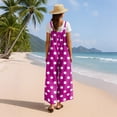 thumbnail image 7 of Women's Polka Dot Jumpsuit, Casual Wide Leg Bib Overalls with Pockets, Loose Fit Sleeveless Dot Print Summer Rompers Long Pants, 7 of 7