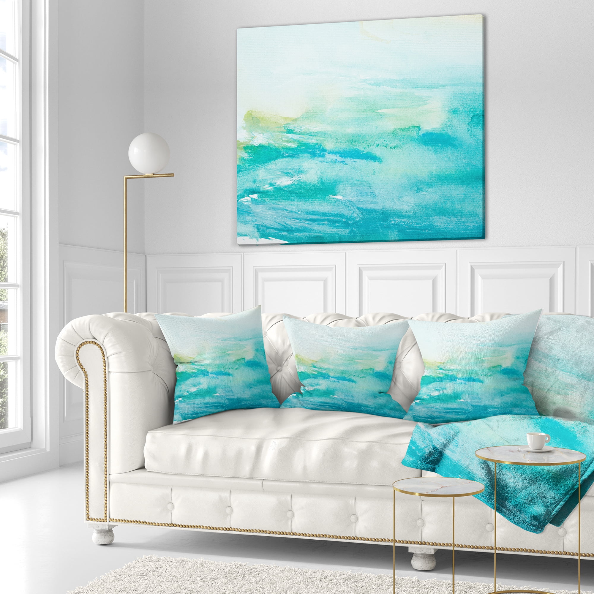 Designart Abstract Sea Close up - Abstract Throw Pillow - 18x18