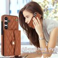 thumbnail image 6 of Allytechgroup for Samsung Galaxy S23 Wallet Case with 5 Cards Holders, Detachable Hand Strap & Shoulder Lanyard RFID Blocking Shockproof Protective Phone Case for Girls Women, Brown, 6 of 8