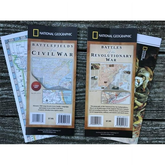 Bella Terra Maps H10590F Military History Map Pack - Battles of the Revolutionary & Civil Wars